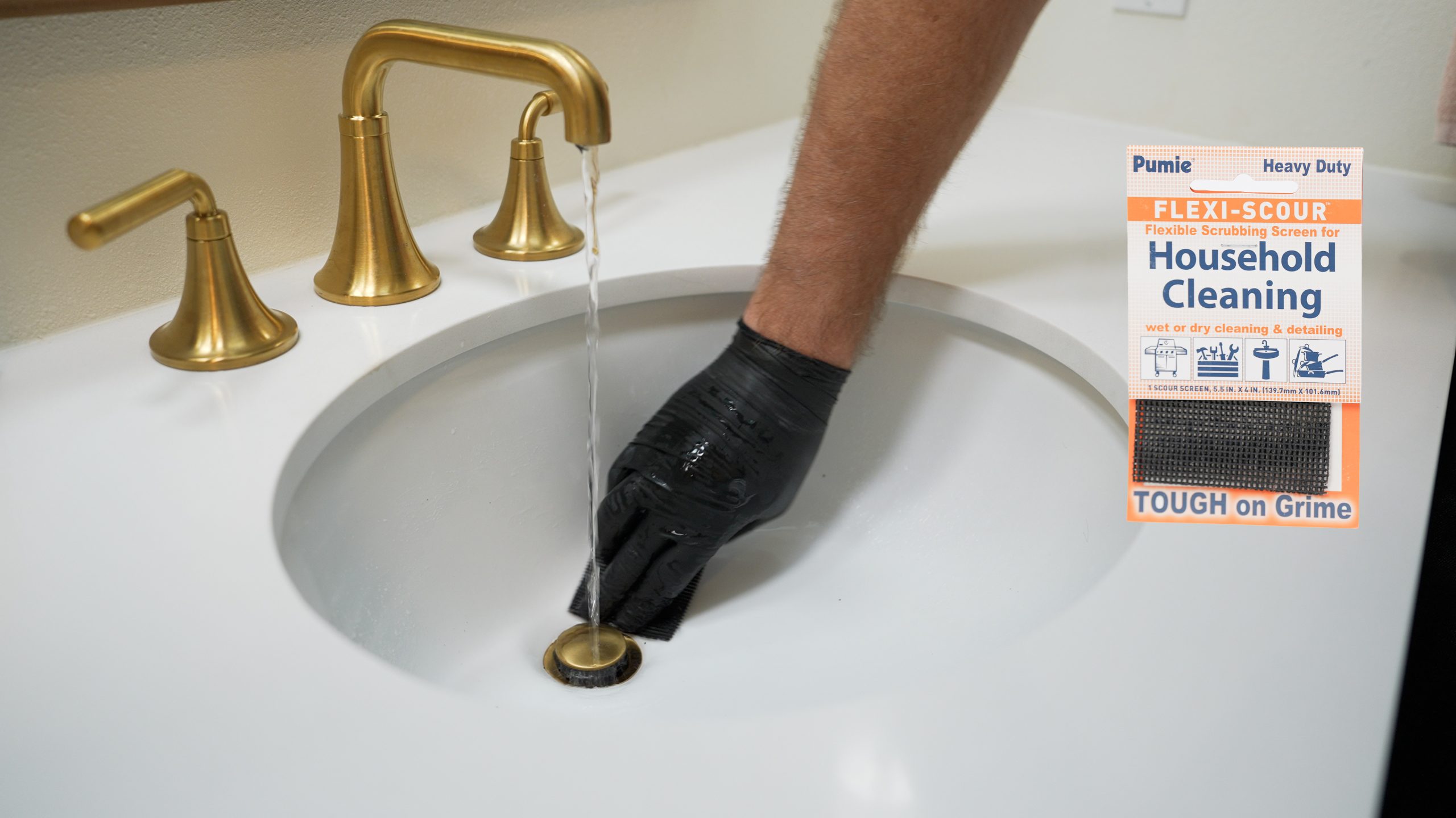 PUMIE Flexi-Scour Flexible Scrubbing Screen for Household Cleaning, 5.5" x 4", Abrasive Grit Cleaning Screen, Remove  Carbon, Rust and Scale