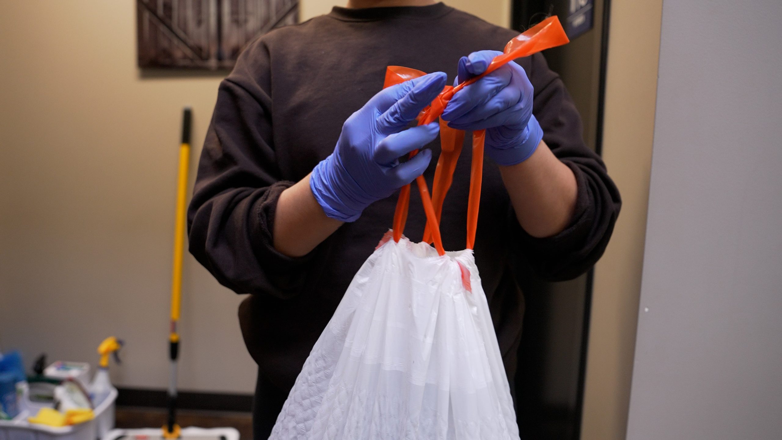 law office cleaning services - dumping the trash 